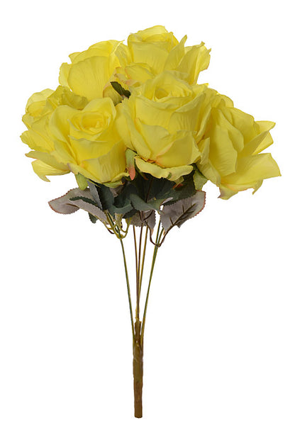 19.5" Silk Rose Bush Yellow