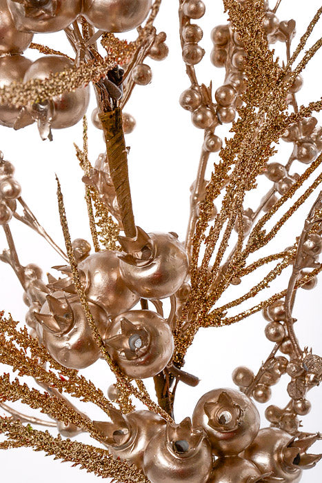 26" Glitter Berry Ball Spray Champagne