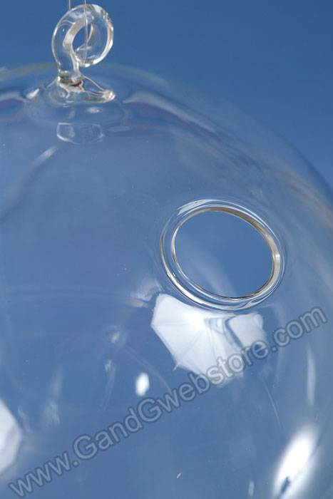 7&quot; Hanging Candle Holder Round Glass