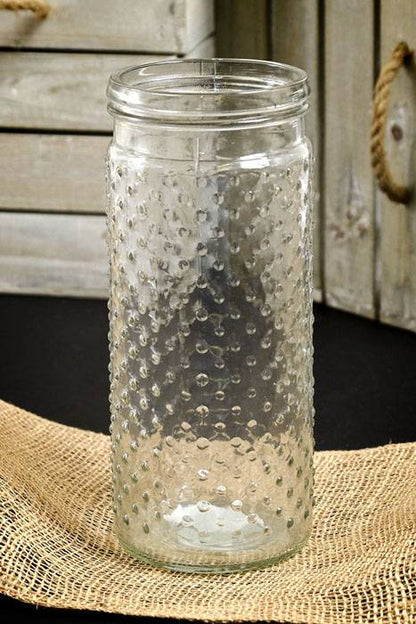 3.75" X 9.25" Glass Hobnail Jar Clear