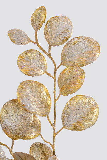 29" Eucalyptus Leaf Spray Gold