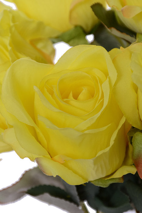19.5" Silk Rose Bush Yellow