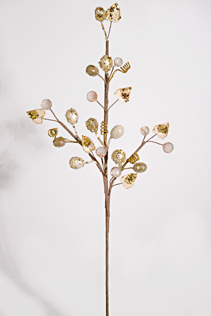 27" Jewel with Crystal Berry Spray Ivory Gold