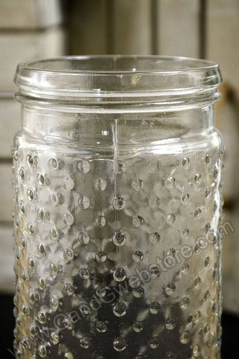 3.75" X 9.25" Glass Hobnail Jar Clear