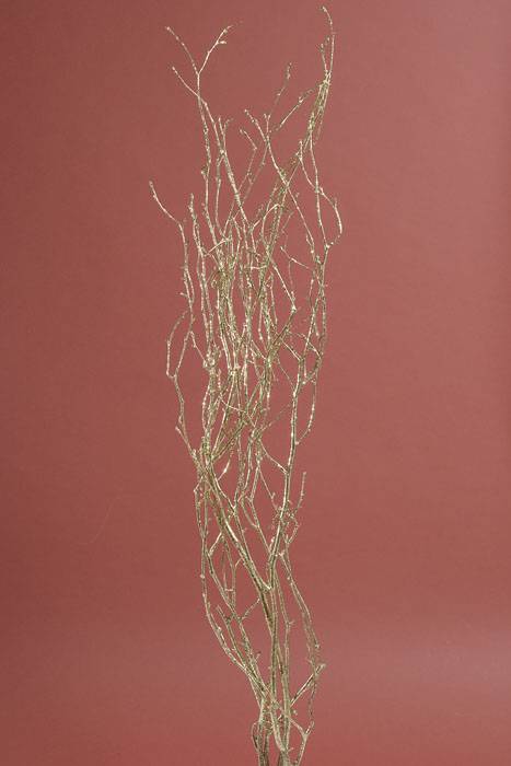 45"-50" 5 Stem Glittered Birch Branch Gold