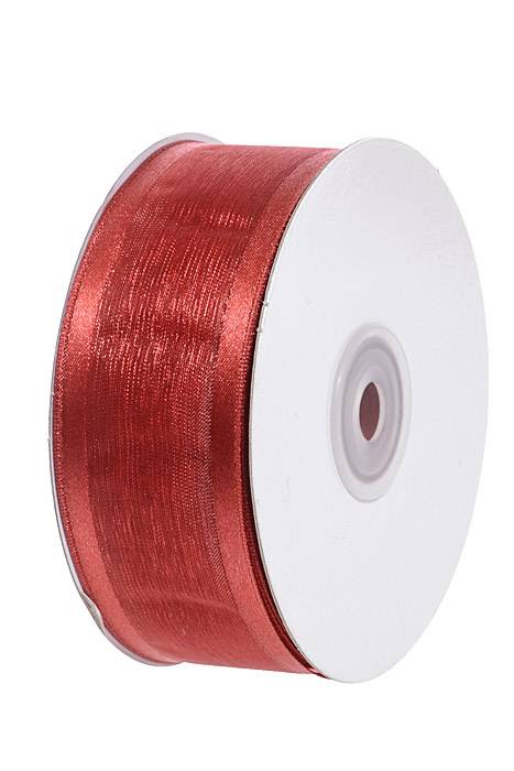 Wired Sheer W/satin Edge Crimson