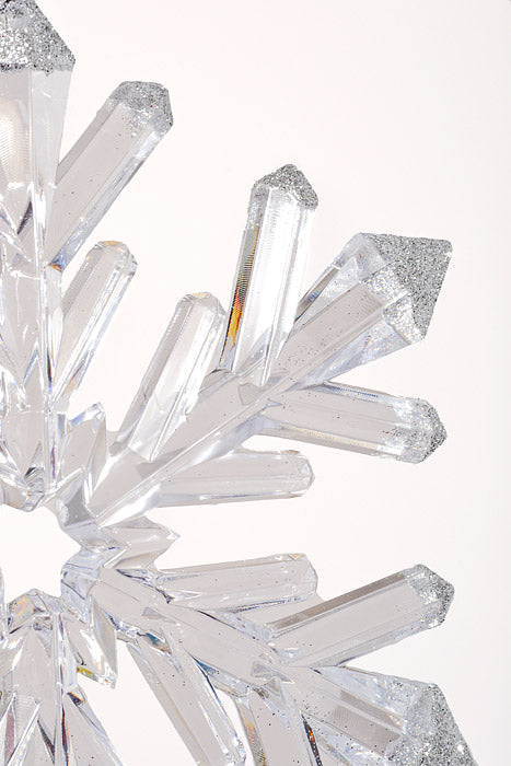 8.75" Snowflake W/Silver Glitter Clear