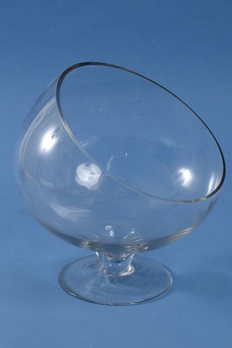 10.75" X 12" Round Glass Bias Bowl Clear