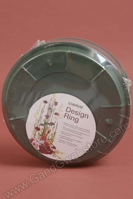 11" Round Design Oasis Ring Green Set/2