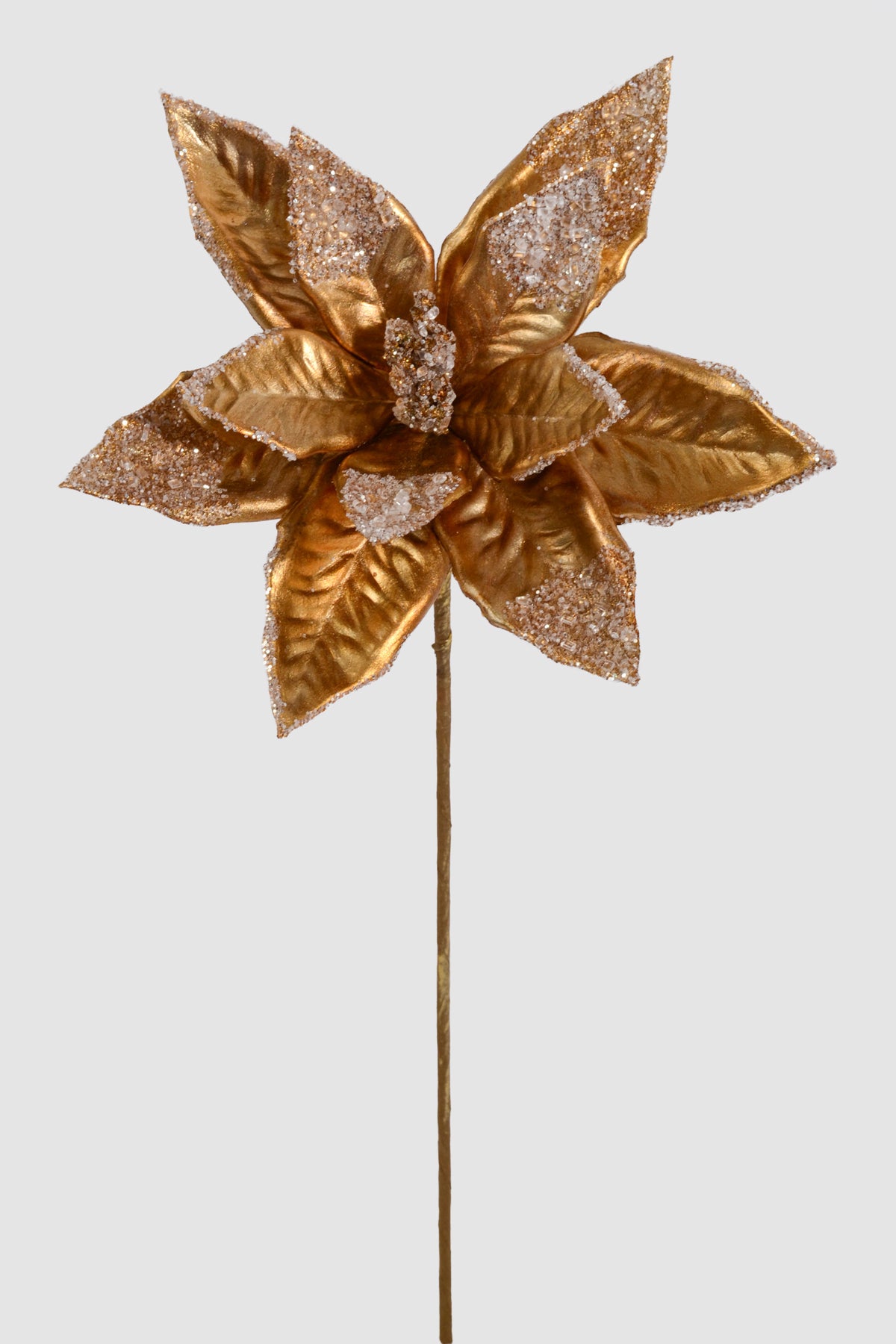 24" Poinsettia Stem Gold