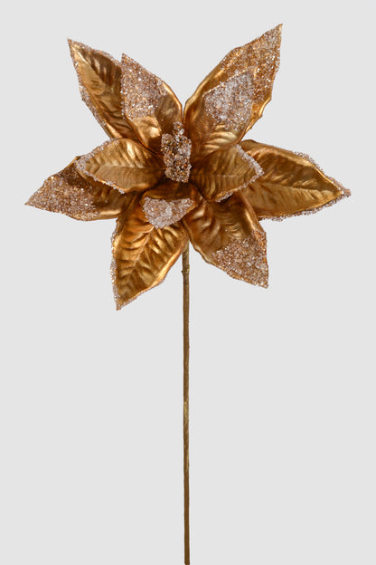 24" Poinsettia Stem Gold