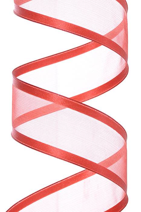 Wired Sheer W/satin Edge Crimson