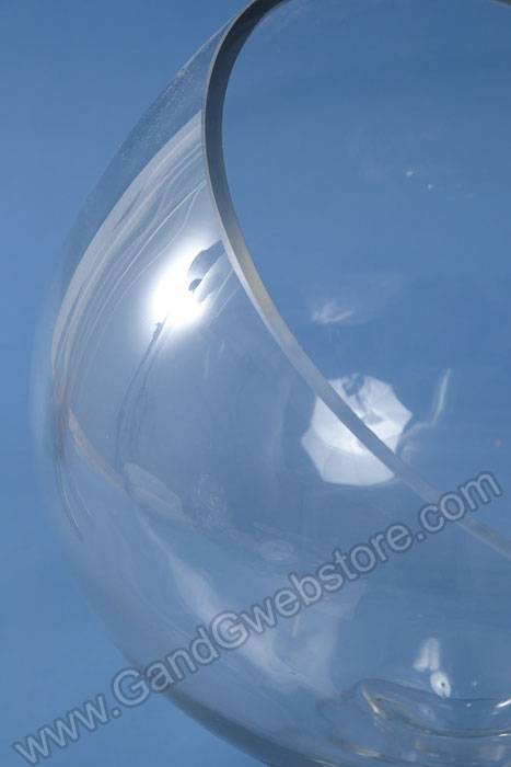 10.75" X 12" Round Glass Bias Bowl Clear