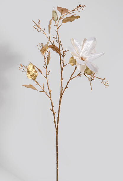 34" Artificial Magnolia Spray Cream/Gold