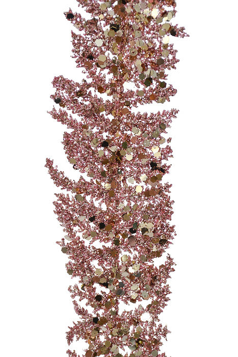 35" Glitter Fern Spray Pink