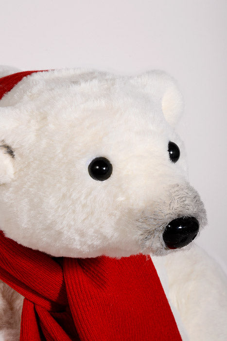 18" x 15" Bear W/Scarf And Baby Bear White