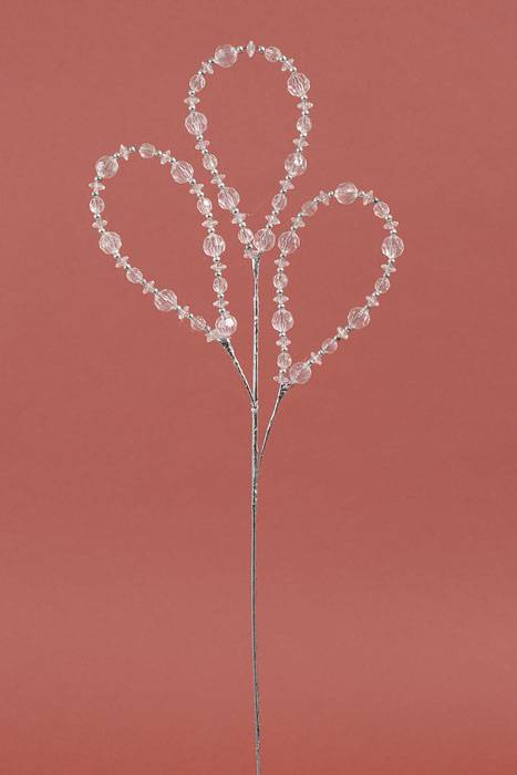 23" Beaded Loop Spray Clear/silver