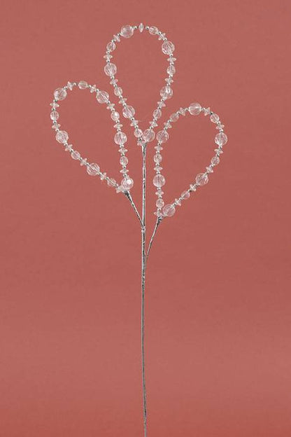 23" Beaded Loop Spray Clear/silver