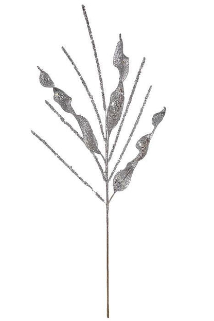 29" Glitter Curly Spray Silver