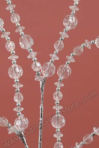 23" Beaded Loop Spray Clear/silver