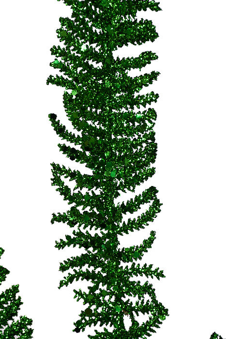 35" Glitter Fern Spray Green