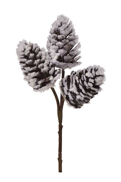 12.5" Snow Pine Cone White