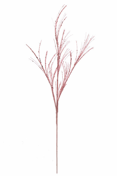 33" Glitter/Sequin Pampa Grass Spray Blush Pink