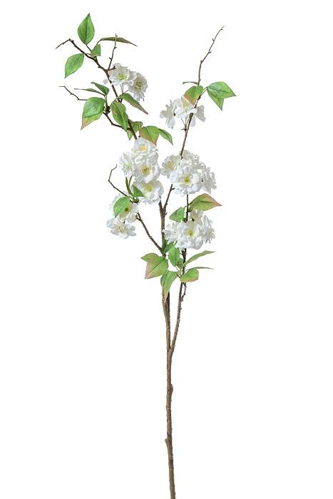 52" Silk Cherry Blossom Spray White