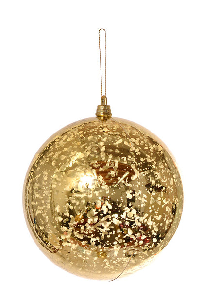 150Mm Shiny Ball Mercury Ornament (Gold) Pkg/2