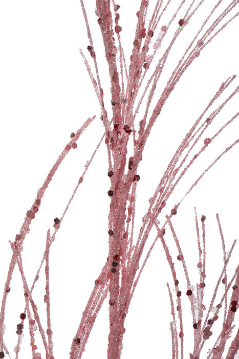 33" Glitter/Sequin Pampa Grass Spray Blush Pink