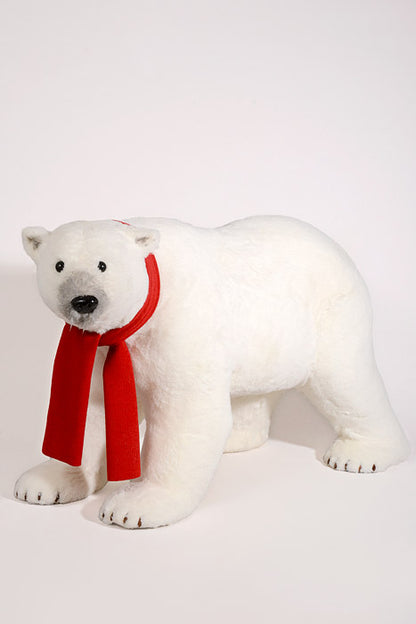 15.75" x 20" Bear W/Scarf White/Red