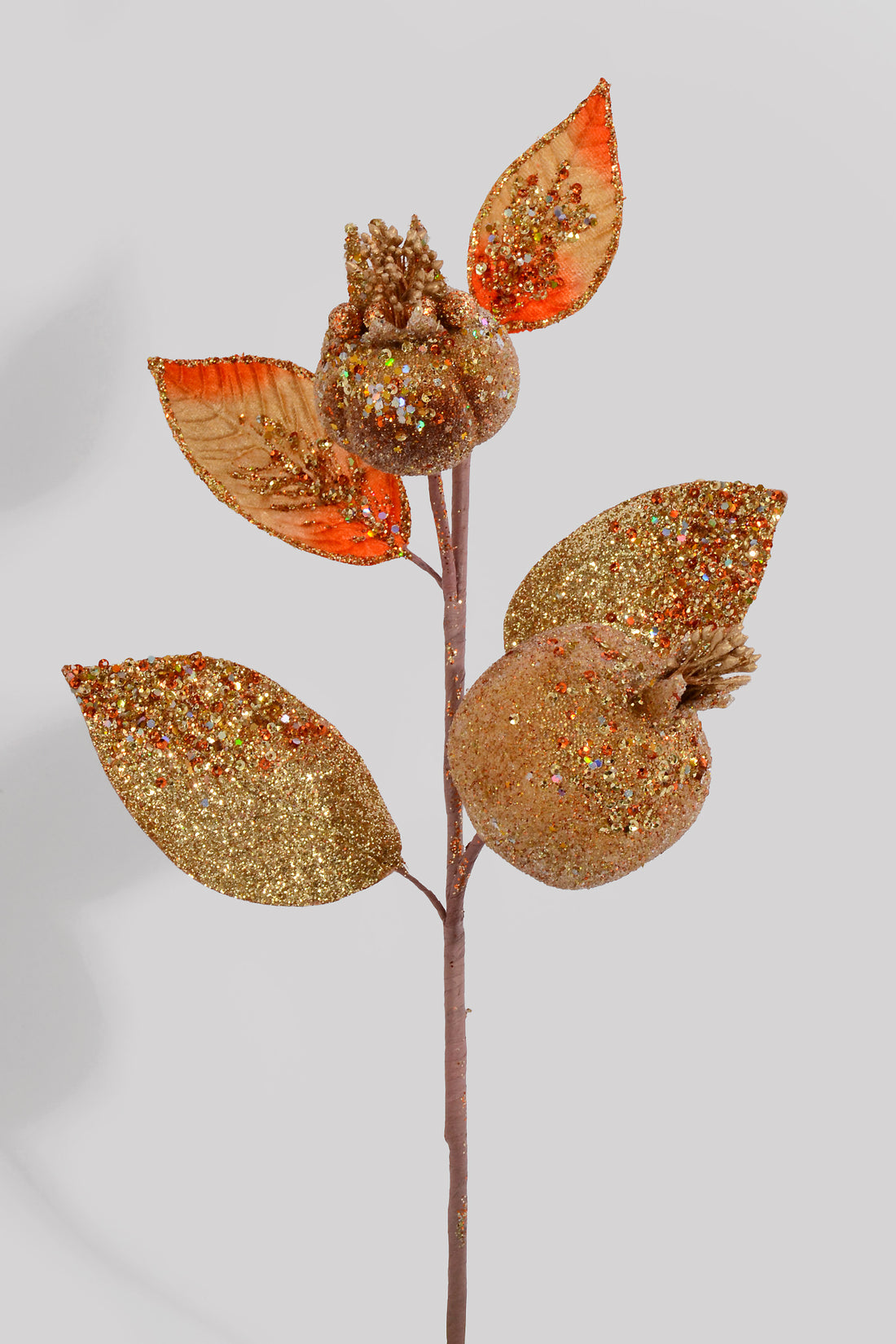 16" Glitter Pomegranate Spray Orange/Gold