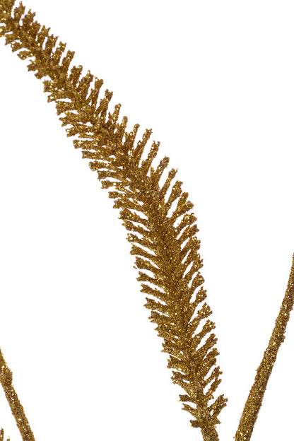 31.5" Glitter Foxtail Spray Gold