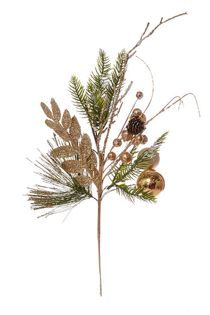 18" Stripe Ball Spray Gold/Green