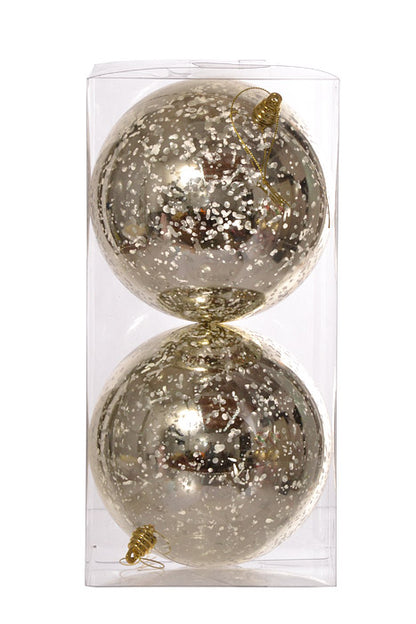 150Mm Shiny Ball Mercury Ornament (Champagne) Pkg/2