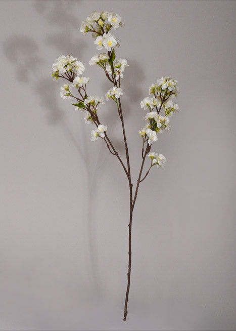 36" Silk Cherry Blossom Spray White