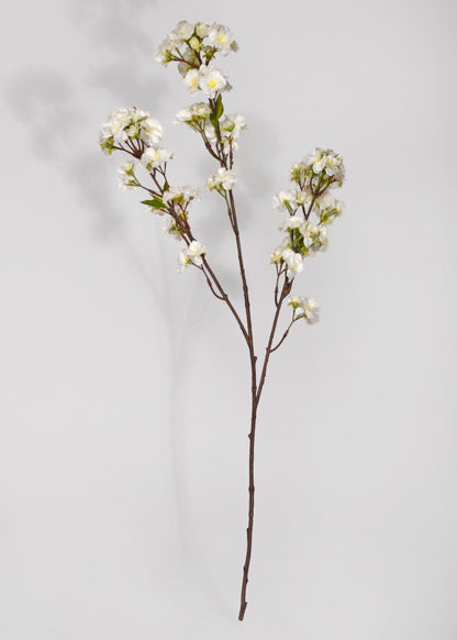 36" Silk Cherry Blossom Spray White