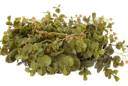 10" Plastic Eucalyptus Wreath Green