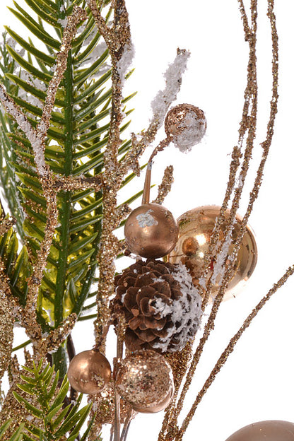 18" Stripe Ball Spray Gold/Green