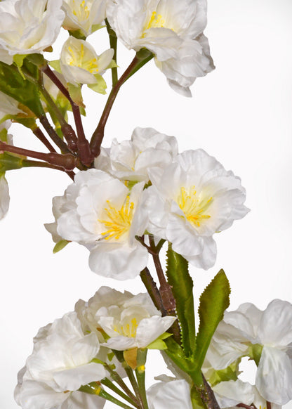 36" Silk Cherry Blossom Spray White