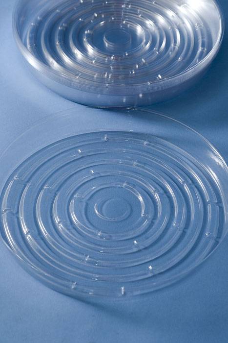 11.75" Round Plastic Saucers Clear Pkg/12