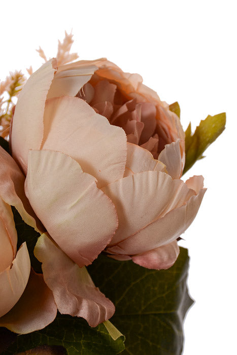 23" Silk Peony Hydrangea Bush Taupe