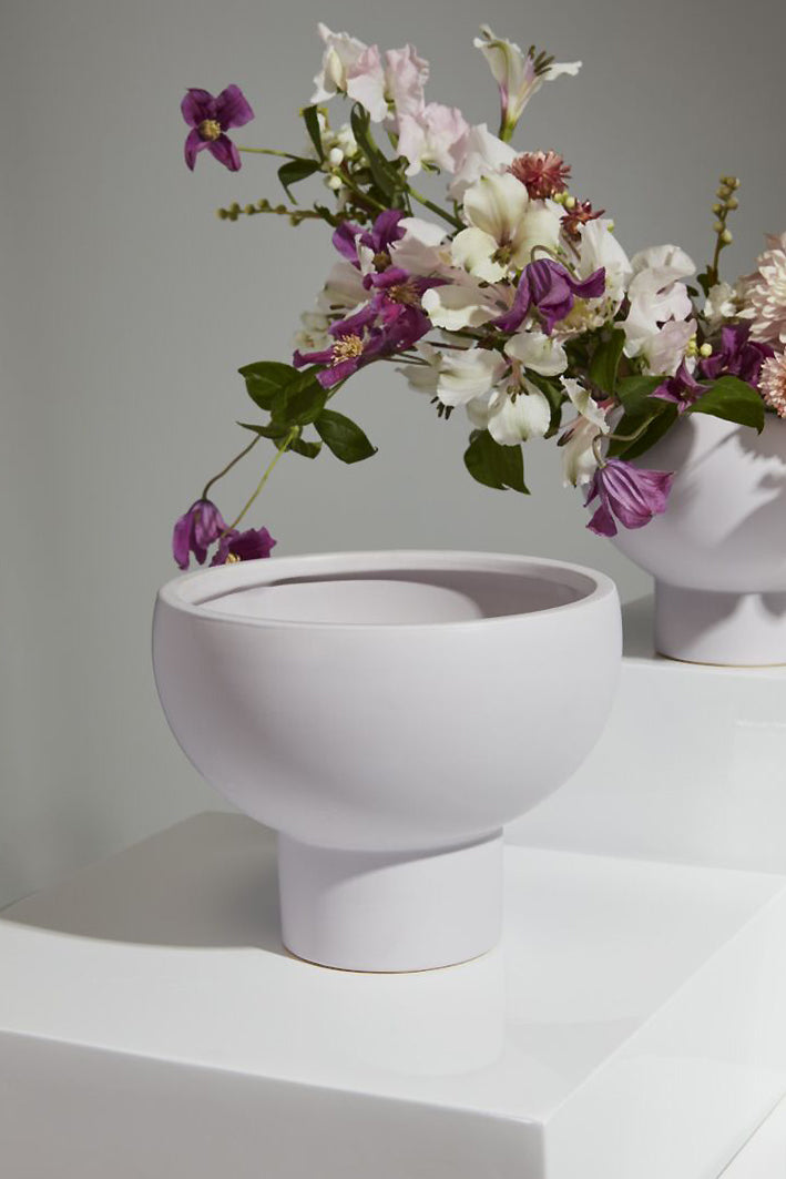 8" X 6.5" Capricorn Compote Light Purple