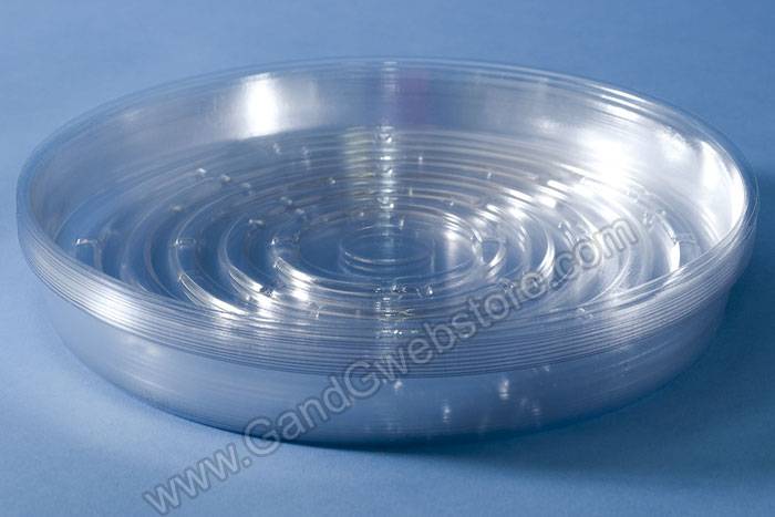 11.75" Round Plastic Saucers Clear Pkg/12