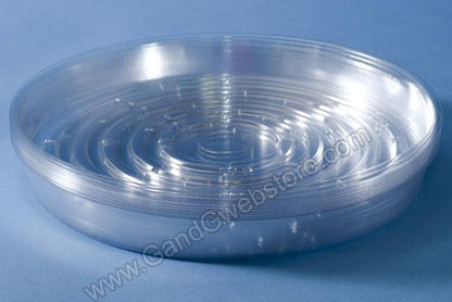 11.75" Round Plastic Saucers Clear Pkg/12