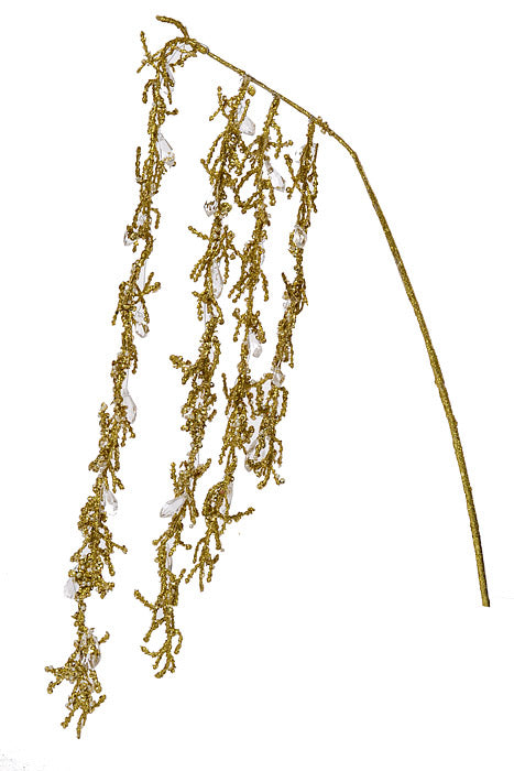 39.5&quot; Glitter Hanging Spray Gold