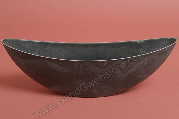 15.5" X 5" Oval Hard Plastic Bowl Black