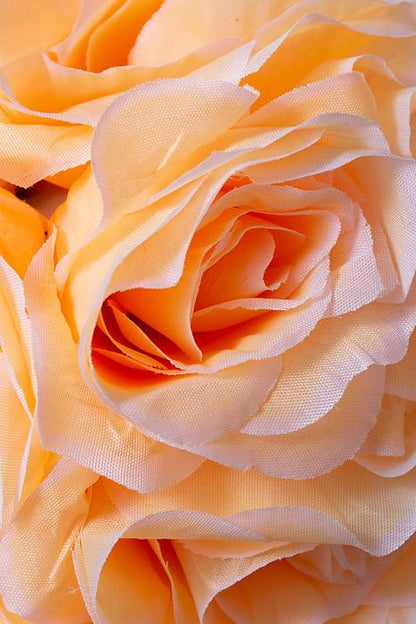 6" Rose Ball W/ribbon Peach