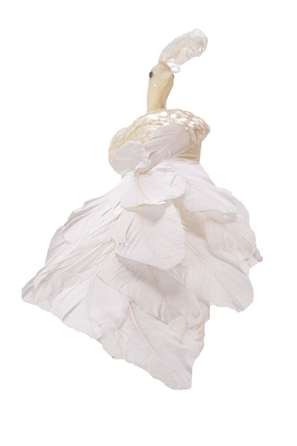 11" Feathers Peacock/Glitter Boby White