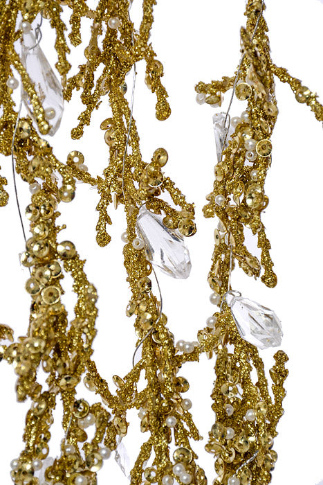 39.5&quot; Glitter Hanging Spray Gold